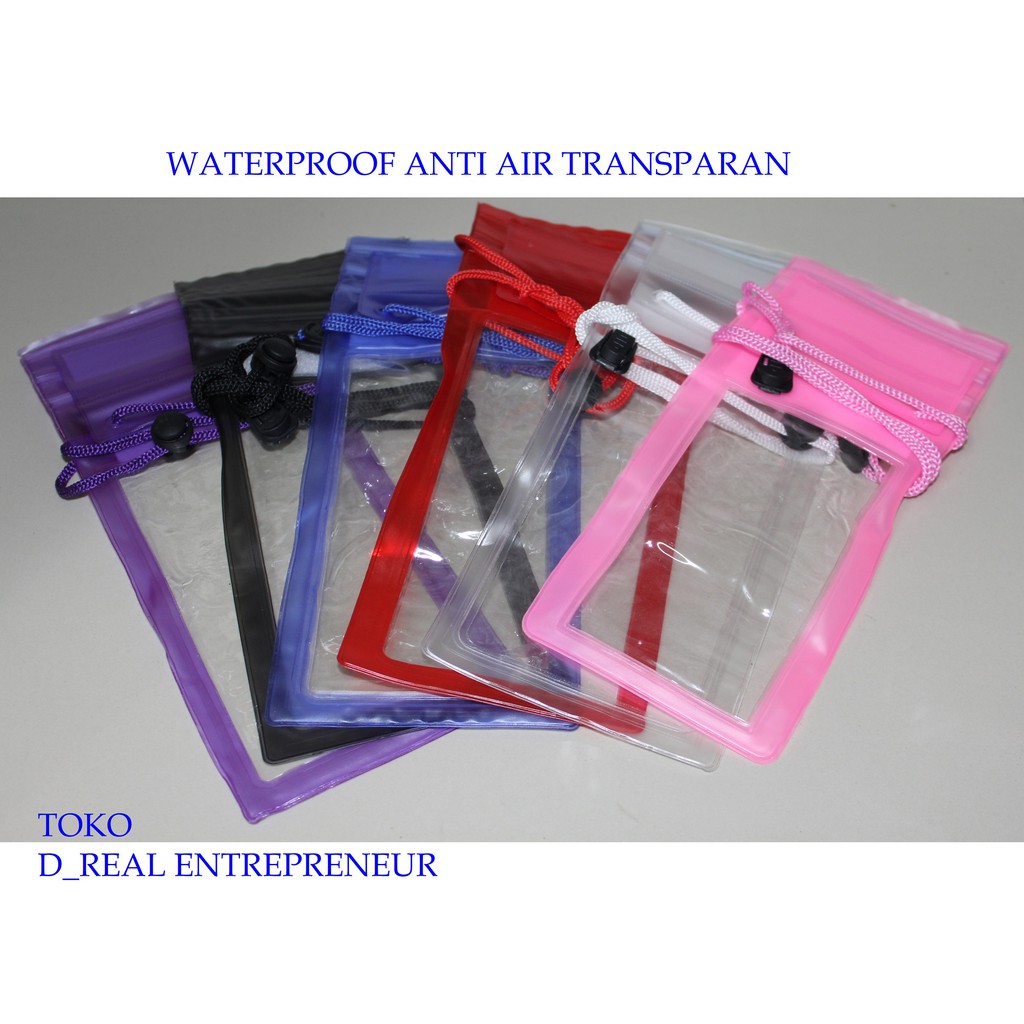 Waterproof Case Hp Anti Air Transparan All Size (7 inch)