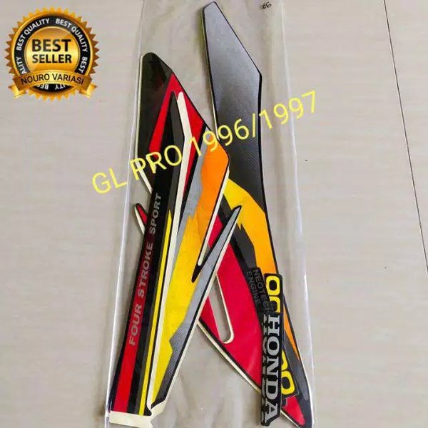 Sticker STRIPING STIKER HONDA GL PRO  GLPRO HITAM KUNING MERAH NEOTECH 1996 1997 1998