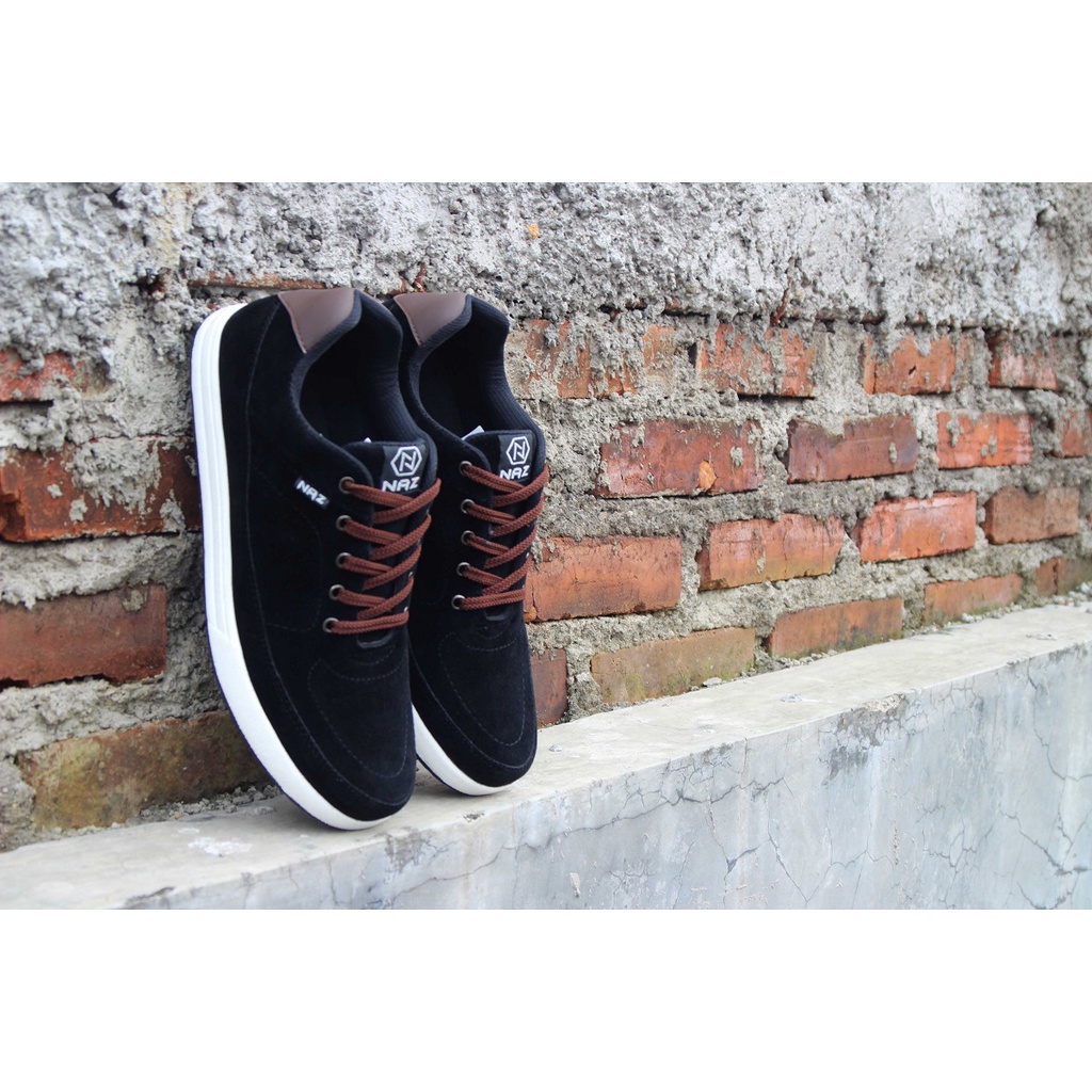 HARISSON - NAZREAL FOOTWEAR x banfash_store | Sepatu Sneaker Pria NAZ Hitam Original AZL 005 (Free Kaos Kaki)-8