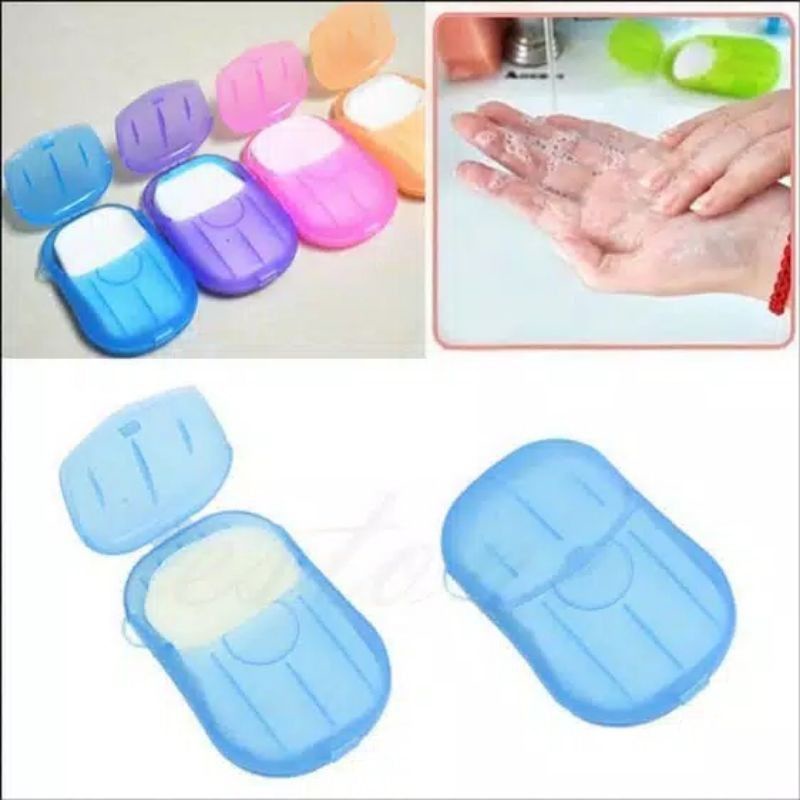 (Isi 20Pcs) Sabun Kertas Praktis Traveling | Hand Soap Mini Paper Soap Hand Wash Kertas Cuci tangan