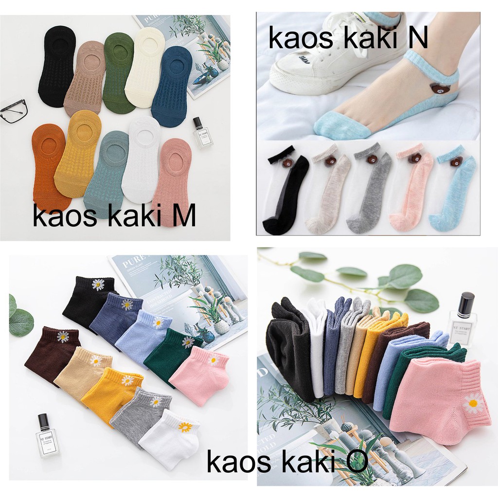 Kaos Kaki Kode Mno Kaos Kaki Cewek Pendek Model Engkel Warna Warni