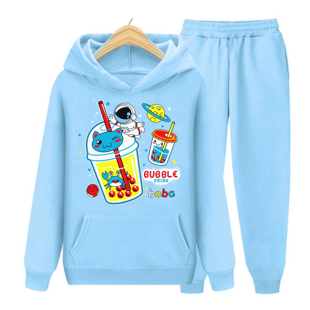 YMF - Setelan Sweater Hoodie Bubble Drink Boba  | Anak-Remaja ( SET Hoodie - Boba )®