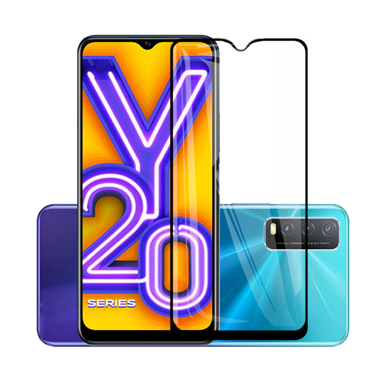 Tempered Glass Pelindung Layar Kamera 2 In 1 Untuk Vivo Y51 2020 Y51A Y53s Y12 Y11 Y91 Y93 Y95 Y20 Y30 Y50 Y20I Y30I Y15 Y12I Y19 V20Se Y91C