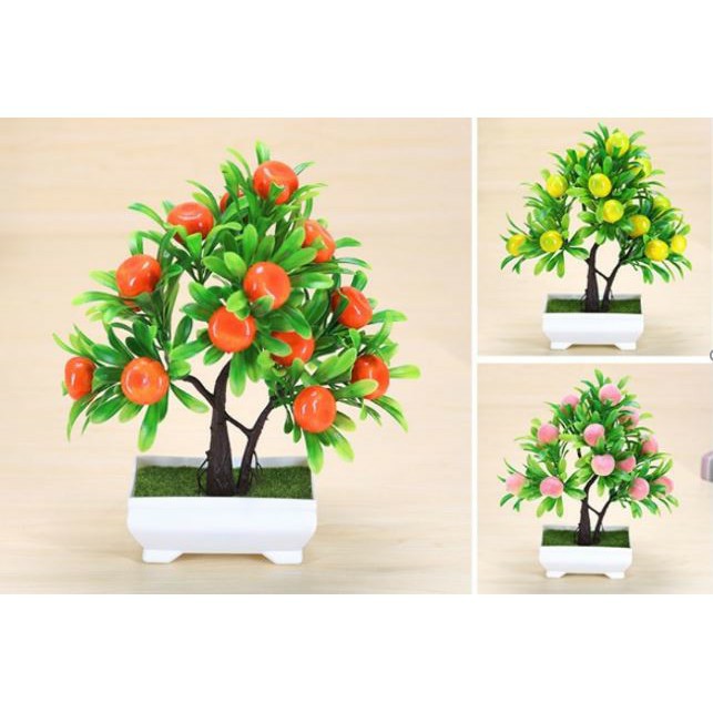 Kunataruma Bunga plastik / Pajangan bunga Artifisial / Pohon Buah Plastik Imitasi Vas Petak AM351-5
