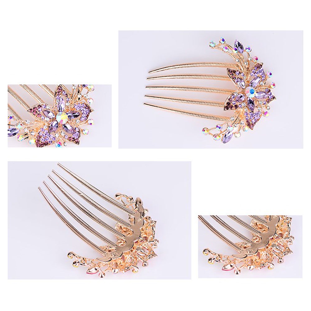 1Pc Fashion All-match Alloy Diamond Insert Hair Comb Women's Wedding Accessories