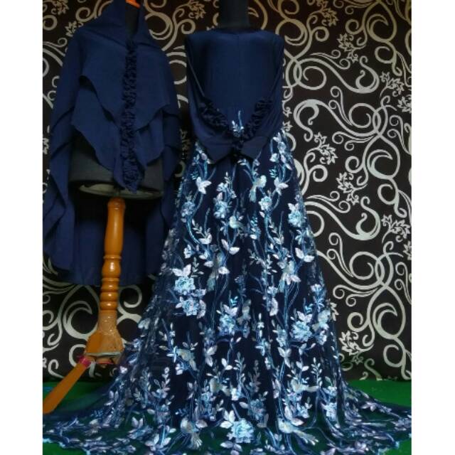 Gamis full keliling brokat nayla