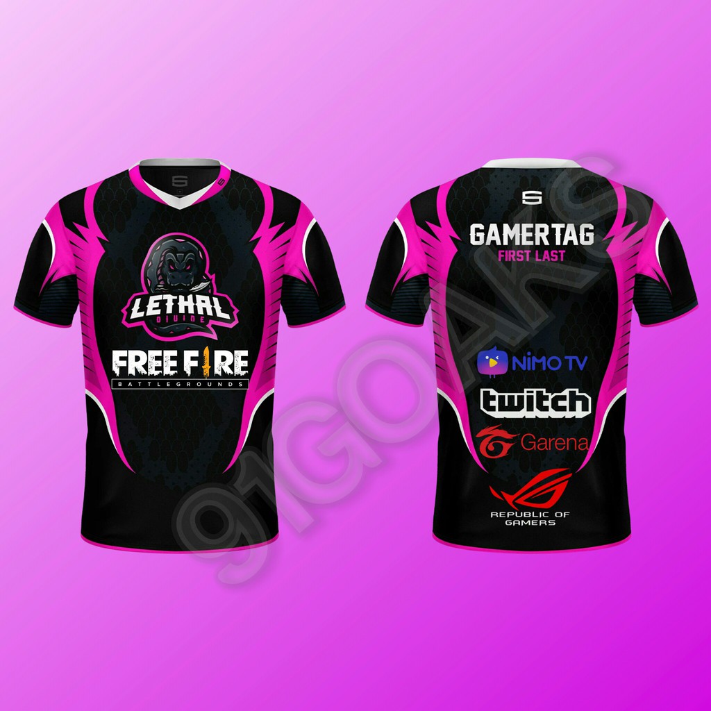 Jersey Game Esports Mobile Legend AOV Free Fire PUBG Dota Custom Nama Dan Logo Team Shopee Indonesia