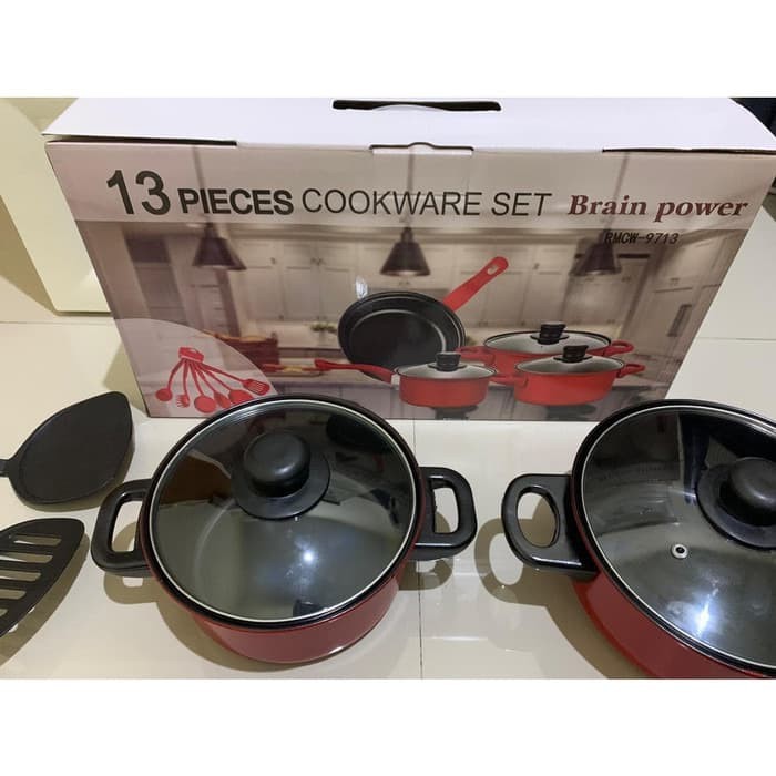 COOKWARE SET 13PIECES Panci Set Spatula Teflon All In One