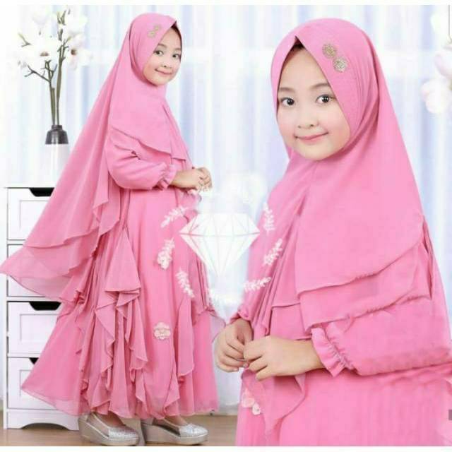 SYARI KAYLA KID ANAK, WOLFICE, GAMIS HIJAB MUSLIM, MAXY DRESS