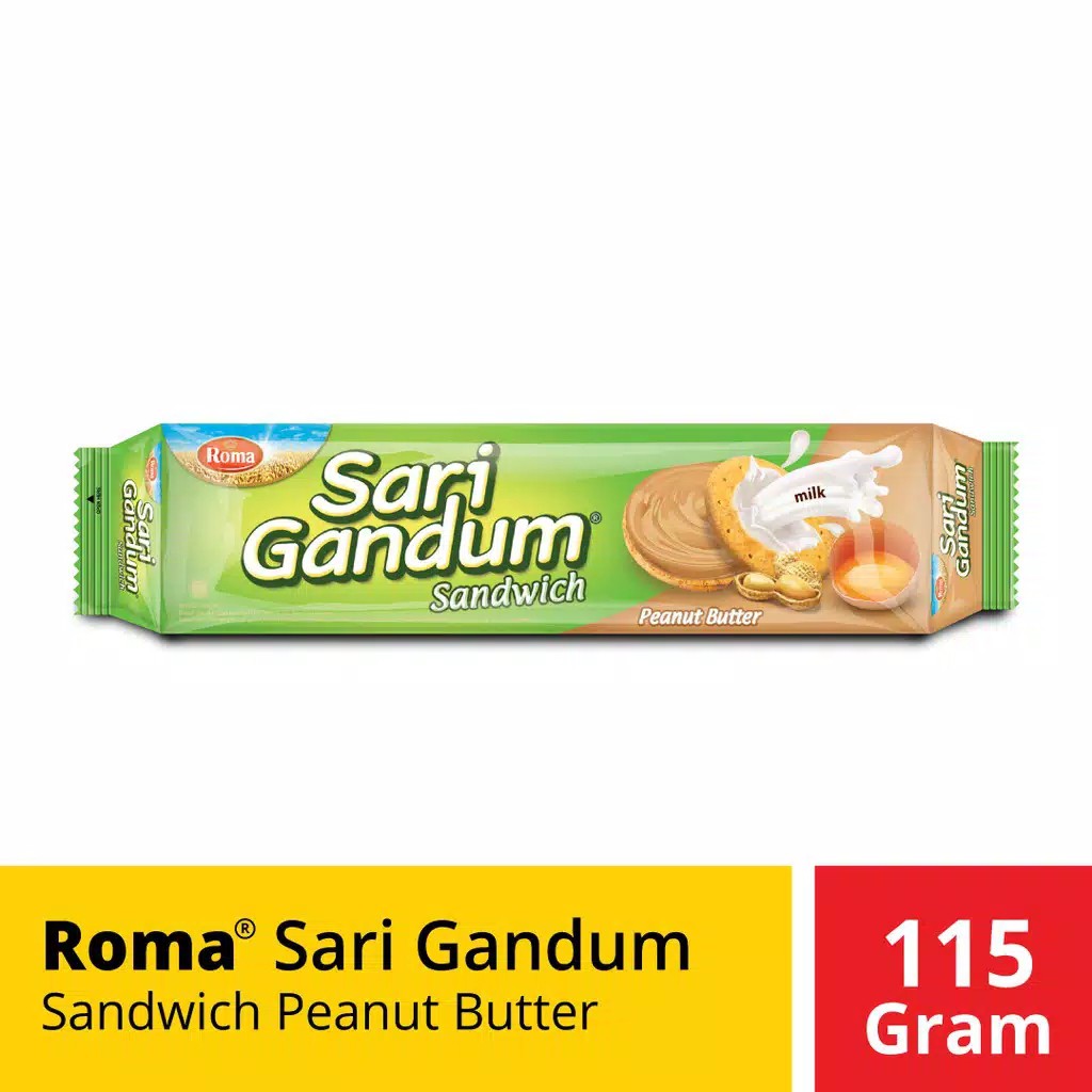 

Roma Sari gandum KACANG sandwich Peanut Butter 108gr