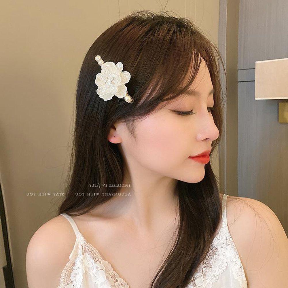 Needway   Jepit Rambut Wanita French Vintage Lucu Manis Indah Akrilik Duckbill Clip