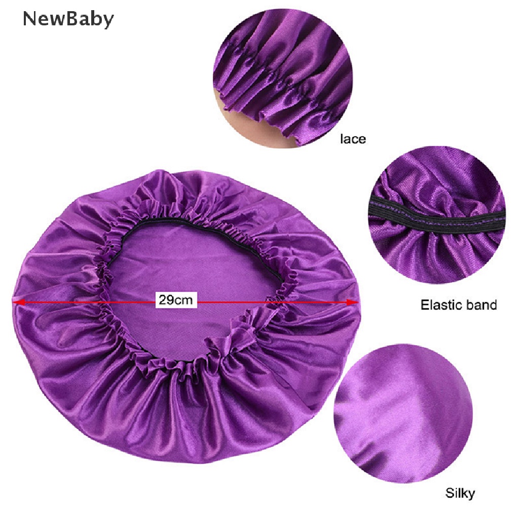 Topi Bonnet Bayi Bahan Satin Warna Polos Untuk Tidur