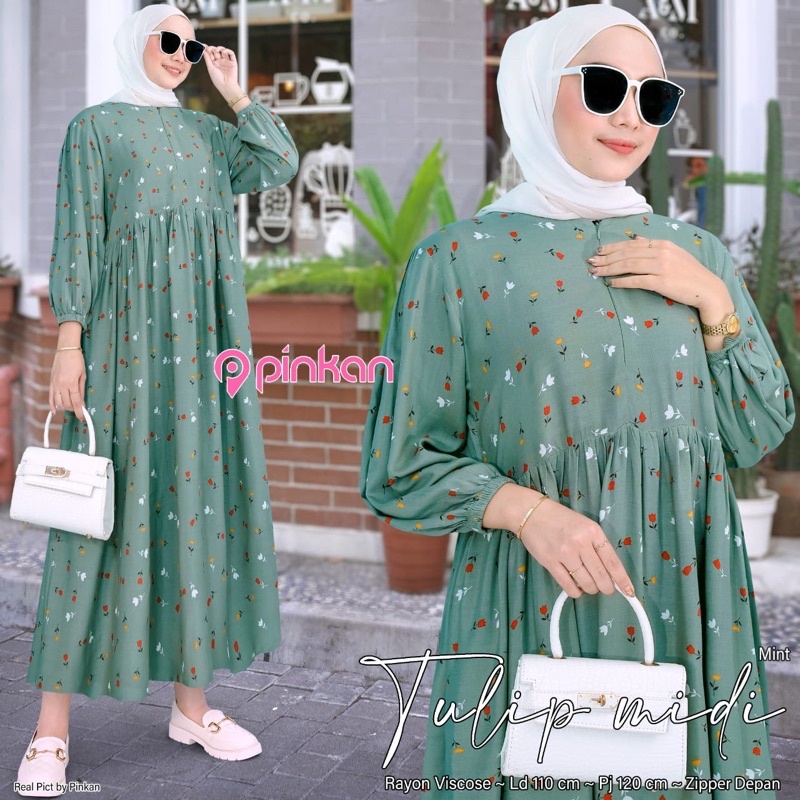 TULIP MIDI DRESS by Pinkan /Fashion wanita /baju lebaran 2022