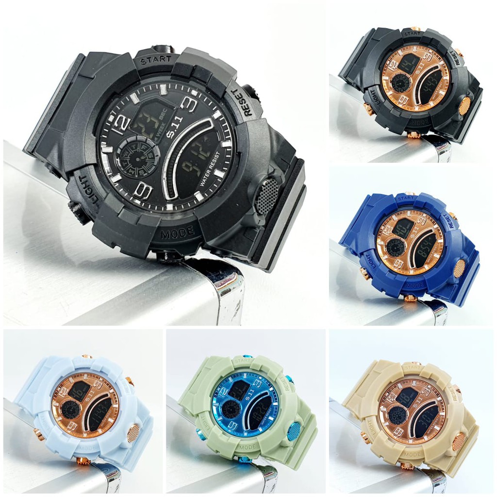 Jam Tangan Wanita/Pria Kasual Sporty Digital Strap Rubber SS-22 Anti Air