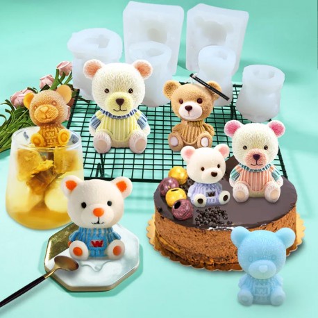 Cetakan Silikon 3D Beruang Es Batu Silicone Mold Ice Bear Baking Bentuk Lucu Kue Jelly Pudding Coklat DIY Cola Juice