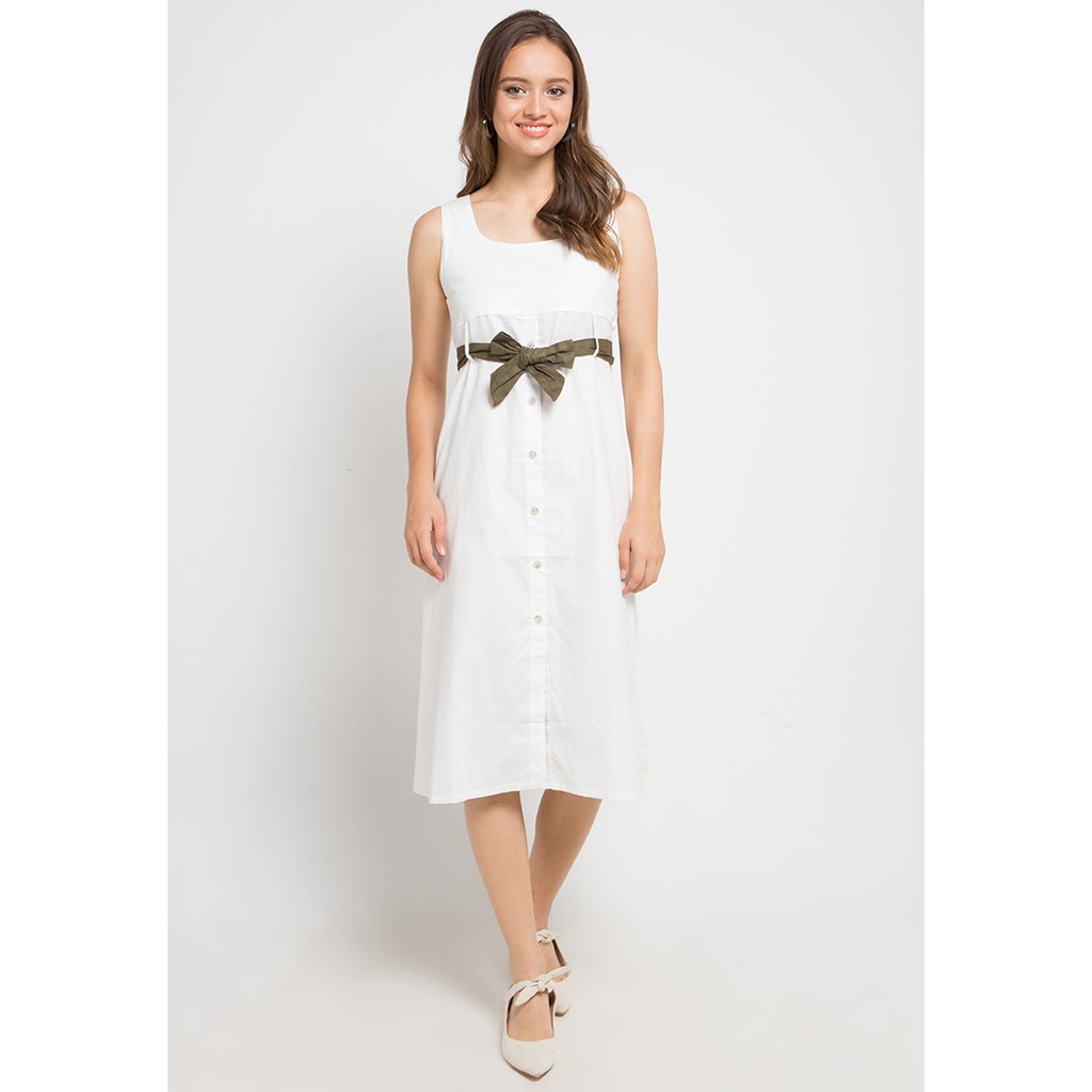 Miyoshi Jeans MY18DR185PN. Knee-Length Dress, Empire Waist Dress