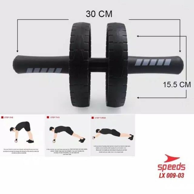 WHEEL AB / ROLLER WHEEL SPEED LX009-3 / ALAT FITNESS GYM LATIHAN PERUT