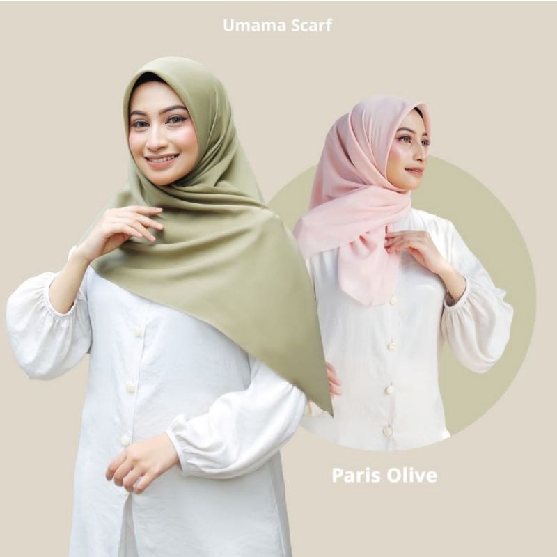 Kerudung Paris Olive Lc Umama - Kerudung Paris Segiempat Polos - Kerudung Segiempat Paris Polos - Hi