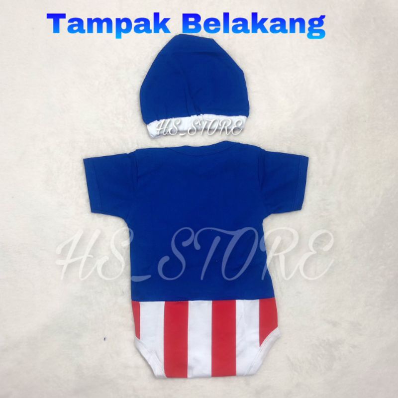 HARGA GROSIR ! JUMPER CAPTAIN AMERICA BABY / BAJU BAYI / BABY / JUMPER BAYI / KOSTUM BAYI TERMURAH !