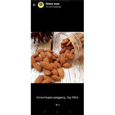 

kacang almond kupas panggang 1kg