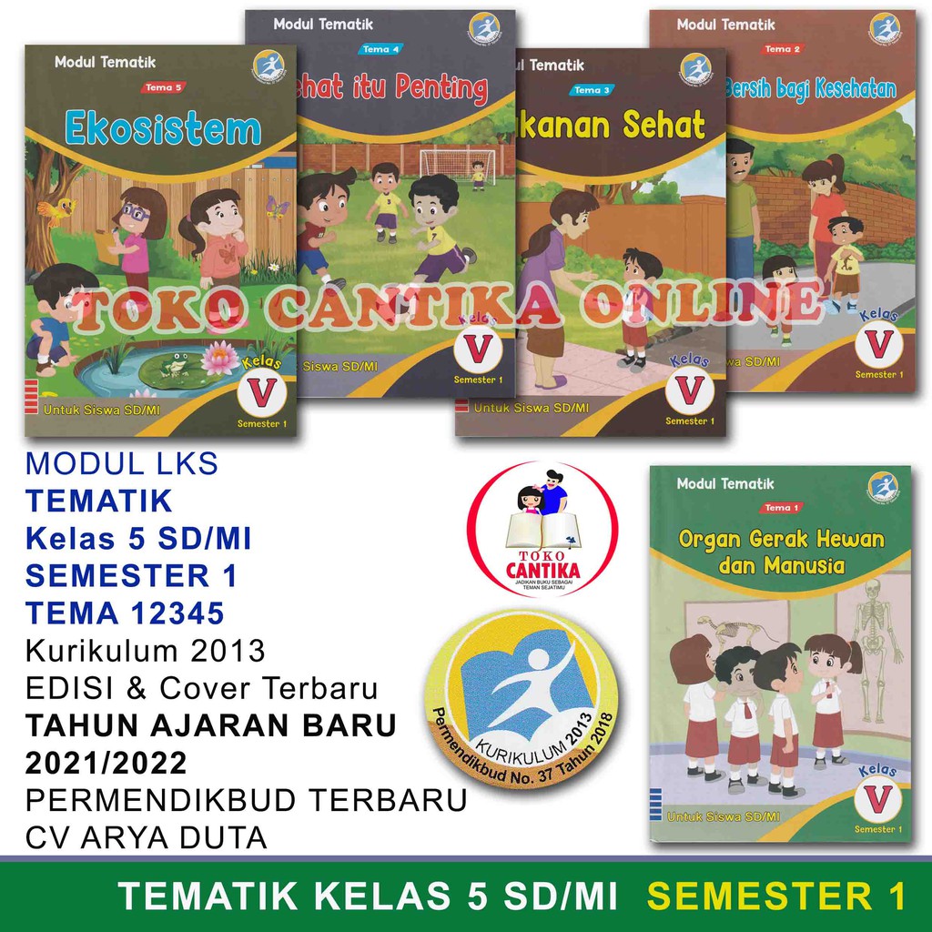 Sepaket Buku Lks Kelas 5 Sd Mi Tema 12345 Semester 1 Modul Tematik Shopee Indonesia