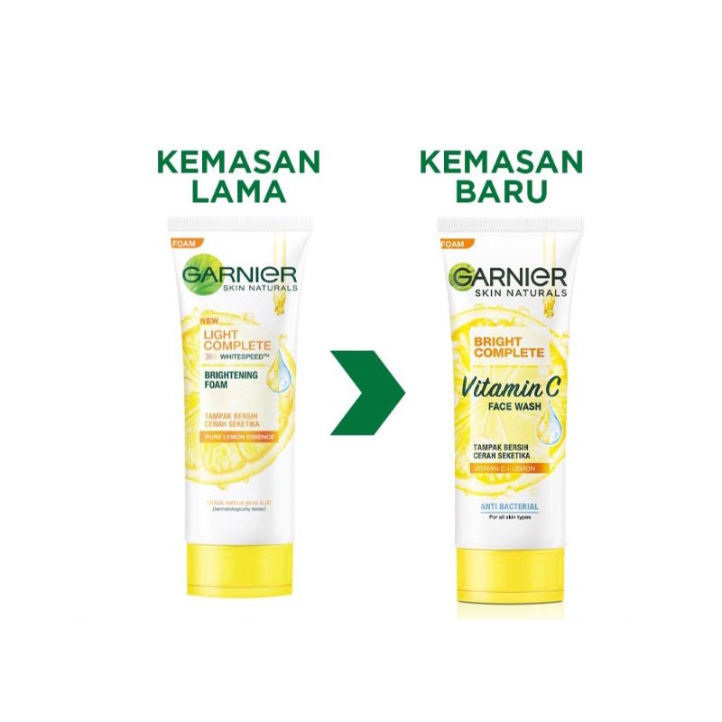 Jual Garnier BRIGHT COMPLETE Anti Bacterial face wash 100ml Shopee