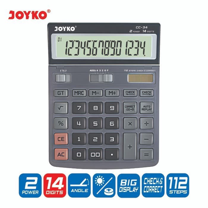 

Calculator / Kalkulator Joyko CC-34 / 14 Digits / Check Correct