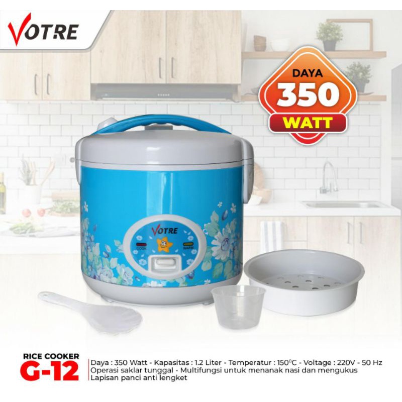 Jual VOTRE G12 Rice Cooker Multi Cooker 1.2 Liter / Magic Com 1,2 L