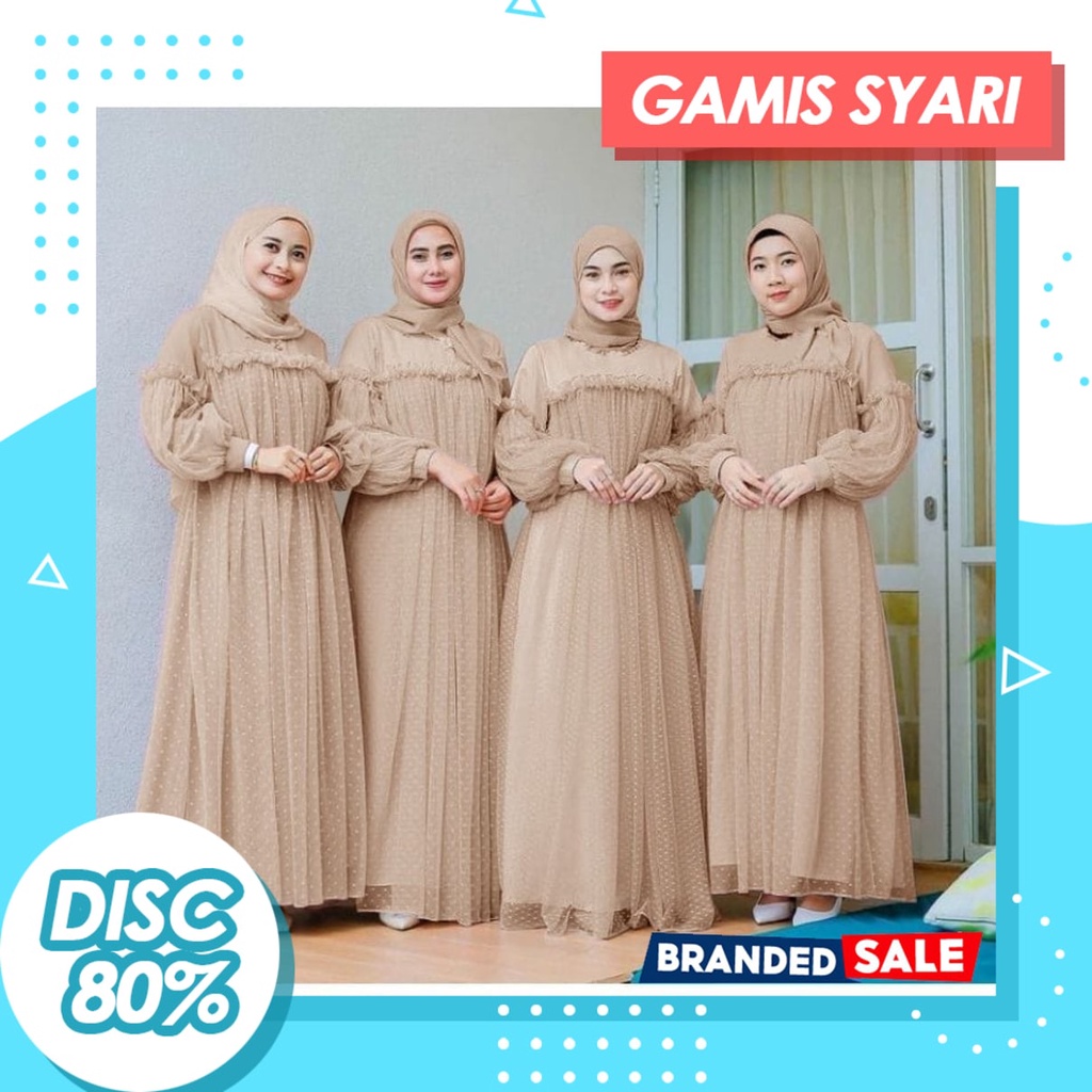 RAISHA MIDI DRESS LONG TUNIK WANITA TERBARU 2022 GAMIS POLOS MURAH OOTD MUSLIM KEKINIAN
