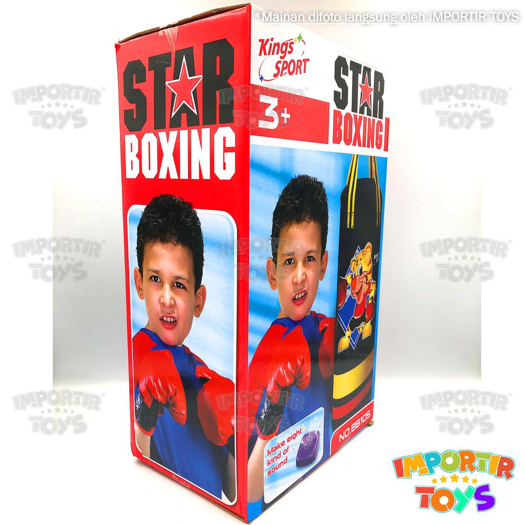 Mainan Boxing SARUNG TINJU + SAMSAK (BATRE BERSUARA!) IMPORTIR TOYS