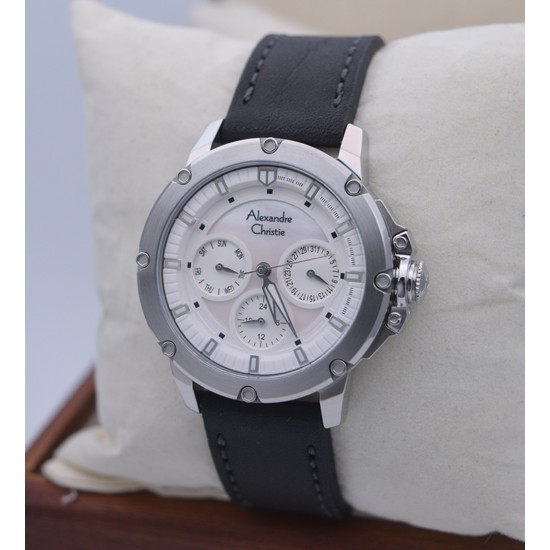 Jam Tangan Wanita Alexandre Christie Ac 6416 Silver White Original