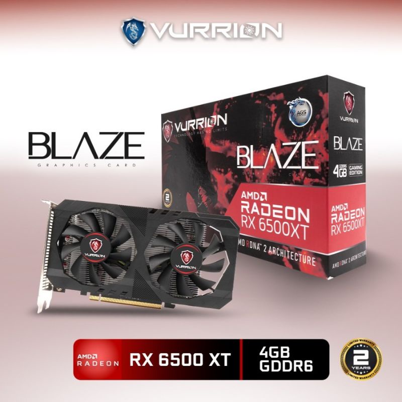 VGA AGS VURRION AMD RADEON RX 6500 XT 4GB DDR6 64 BIT