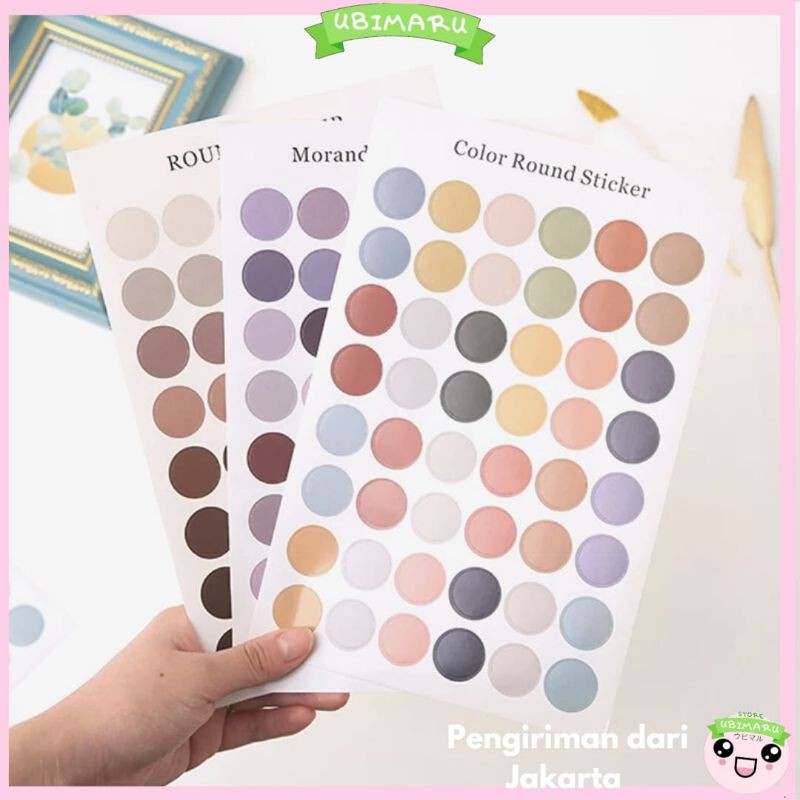 

[UBIMARU] MORANDI MOON COLOR ROUND DOT STICKER/ Stiker deco boju aesthetic