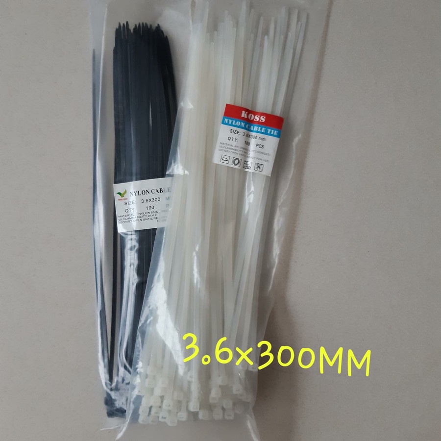 Kabel Ties 30 cm (3.6x300 mm) /Cable tie/Kabel Tis Putih/Hitam