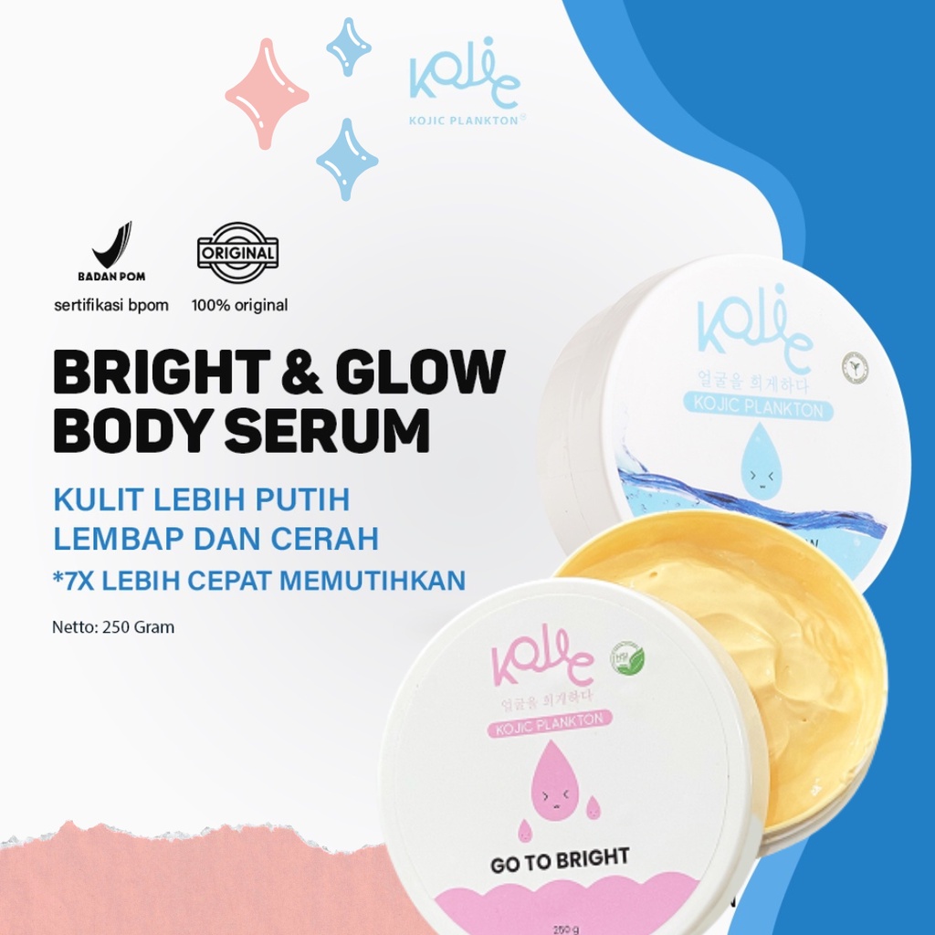 Kojic Plankton Bright &amp; Glow Body Niacinamide  Serum Terbaru | KOJIC BY PLANKTON NR Glow Crystal Bright Serum Original Mencerahkan Wajah Mengatasi Kulit Kering &amp; Kusam BPOM Body Serum Go to Bright by Kojic Plankton Opium Ultra Bright &amp; Glow Solution Body