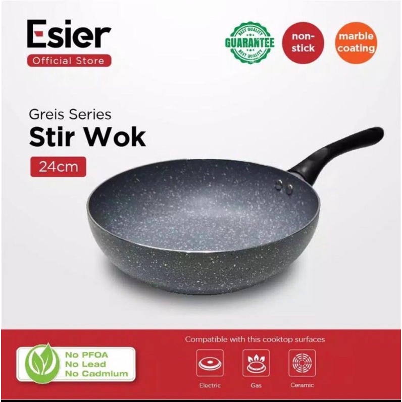 Esier Greis Stir Wok 24 cm Termurah Marble Pan