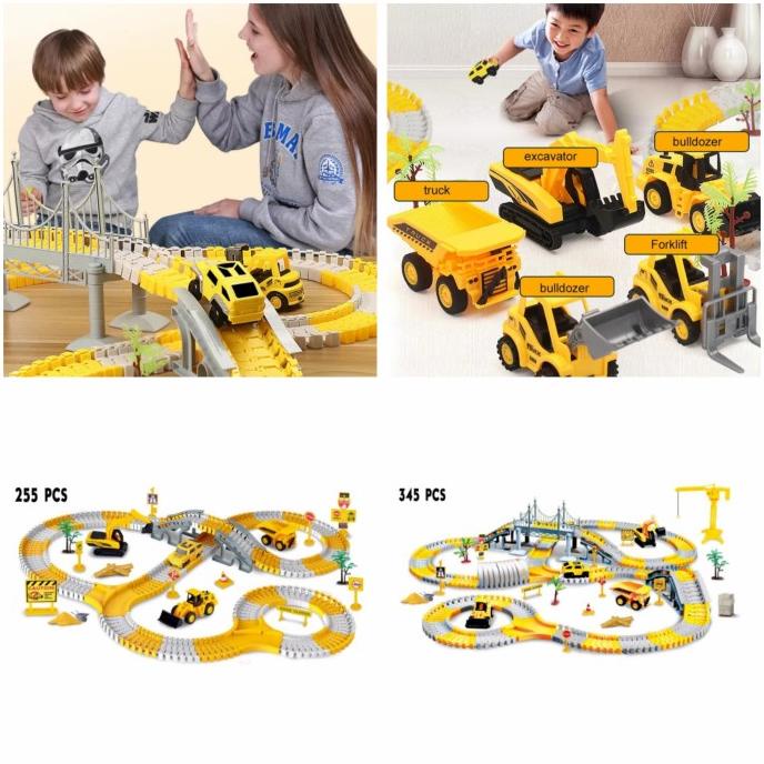 Maianan Anak Diy Rel Truck Konstruksi City Truck Create A Road