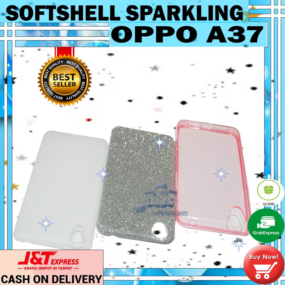 (Warna Acak Pink / Red) Silikon Oppo A37 Ultrathin Oppo A37 Case Sparkling Blink Blink Case Glitter Soft Case Jelly Case Silicone Casing Kesing Kasing Sarung Hp Oppo A37 Neo 9