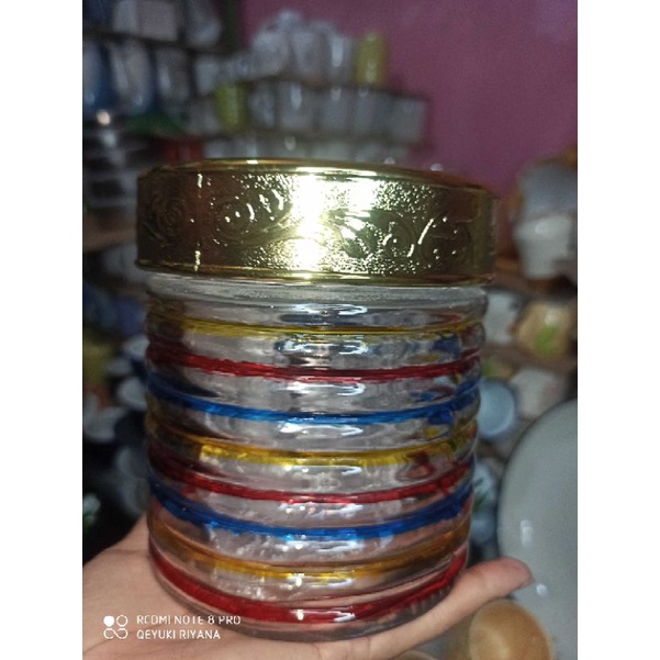 toples kaca tebal ulir sedang mewah
