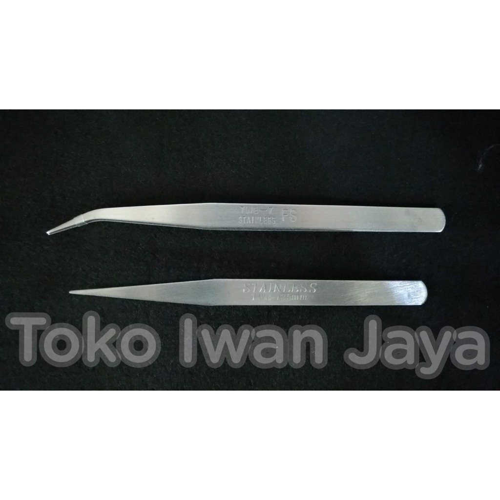 [Stainless] Pinset / Tweezer Benang Bengkok Dan Lurus