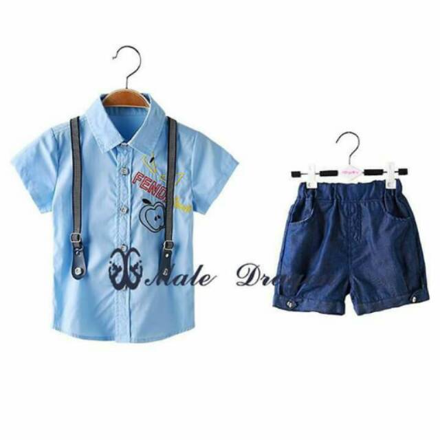 Setelan Anak Cowok Dragon Boys Set 3in1 (-baju,celana,suspender)