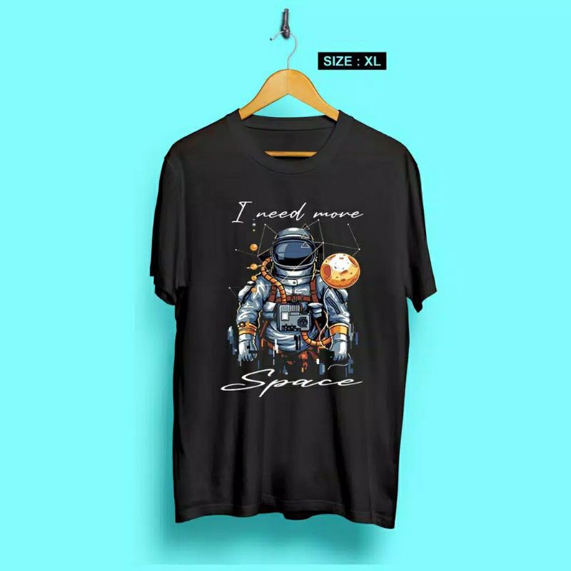 Fourfashion Kaos Distro ELhanan PLANET ASTRONOT SPACE Black EL007