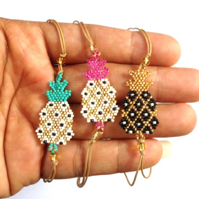 Gelang manikmanik tali miyuki nanas tropical fruit handmade