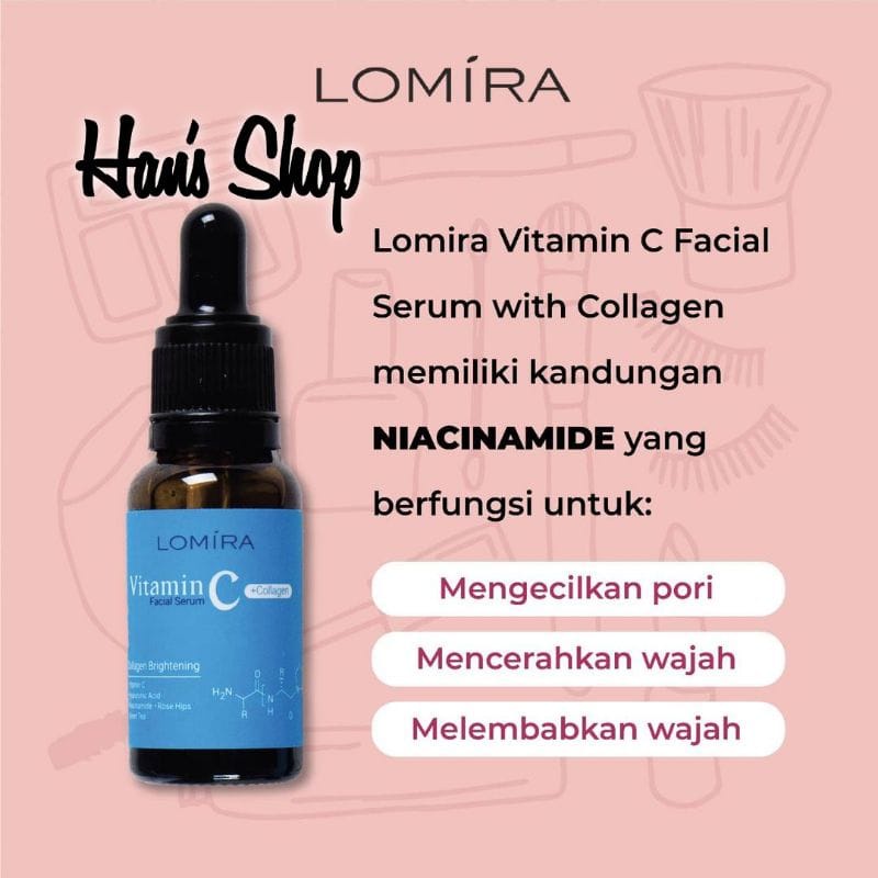 LOMIRA FACE SERUM VITAMIN C WITH COLLAGEN SERUM WAJAH 20ML