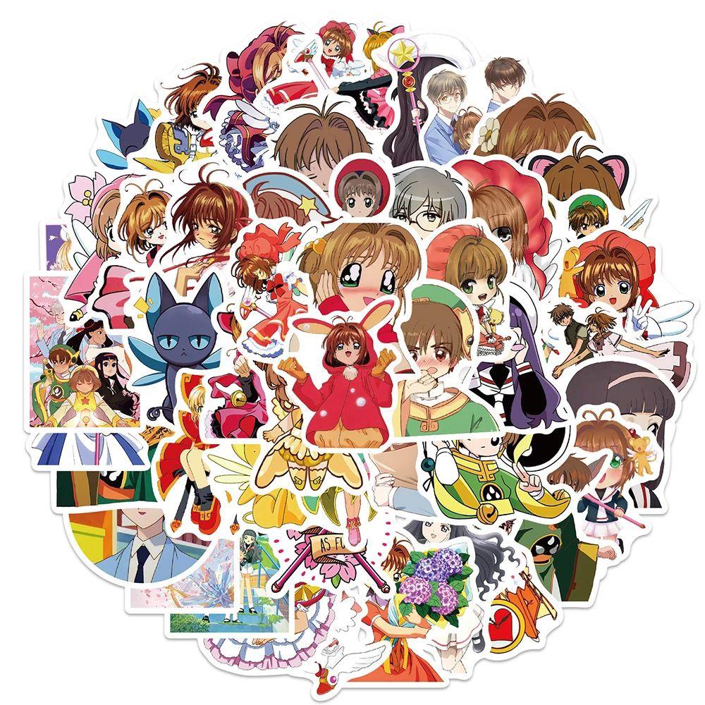 Lanfy Card Captor Sakura Bagasi Kreativitas Laptop Alat Tulis Stiker Kartun Ponsel Dekorasi Graffiti Stiker