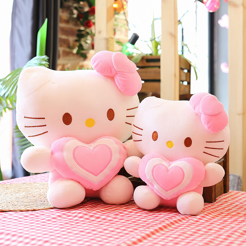 [Ready Stock] Mainan Boneka Hello Kitty 30cm-50cm Dengan Hati Cinta Plushie Plush Toy