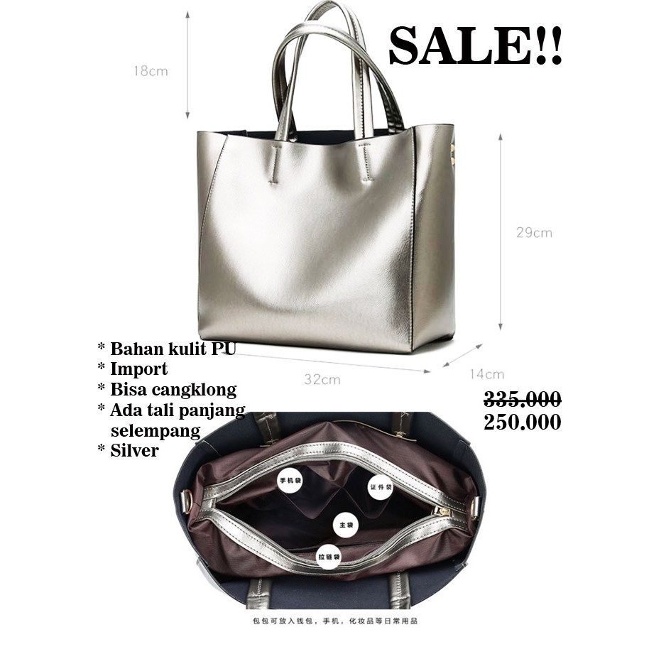 tas Wanita Import silver