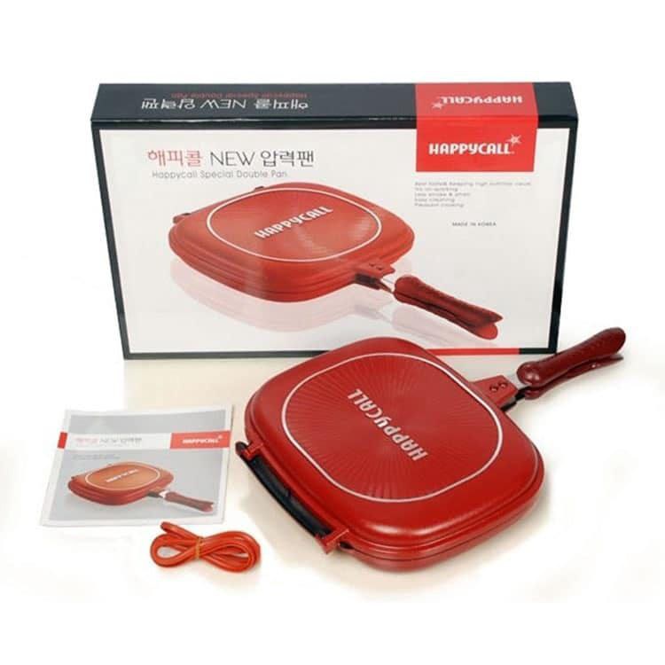 Double Pan Happy Call  Jumbo 32CM Happycall Merah Grill Pan Dobel Pan Jumbo 32 CM