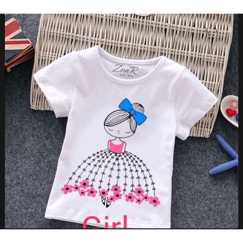 Baju Anak Perempuan Tshirt Anak Cewek Atasan Halus Lembut Adem 1-5 Tahun