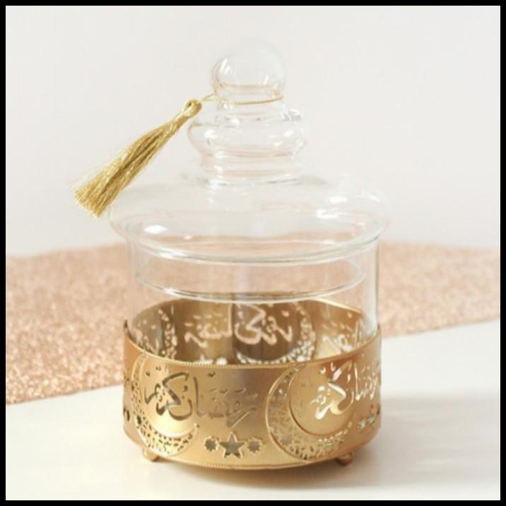 

Jar Toples Parcel Kaca Kue Kering Permen Idul Adha Fitri Eid Mubarak
